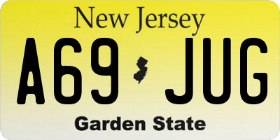 NJ license plate A69JUG