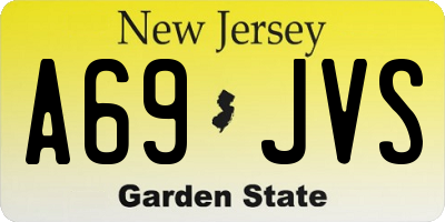 NJ license plate A69JVS