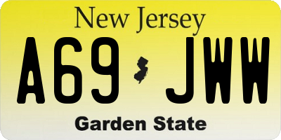 NJ license plate A69JWW