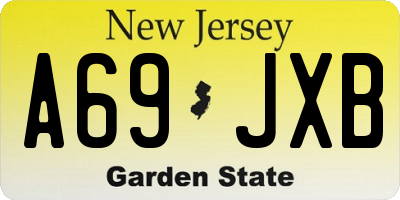 NJ license plate A69JXB