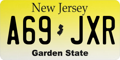NJ license plate A69JXR