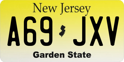 NJ license plate A69JXV