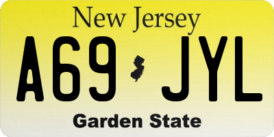 NJ license plate A69JYL