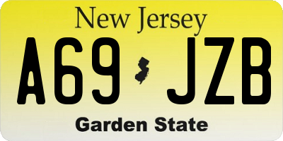 NJ license plate A69JZB