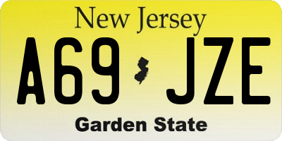 NJ license plate A69JZE