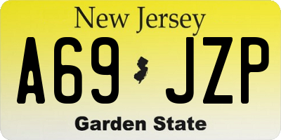 NJ license plate A69JZP