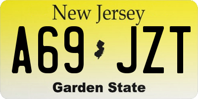 NJ license plate A69JZT