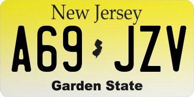 NJ license plate A69JZV