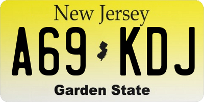 NJ license plate A69KDJ