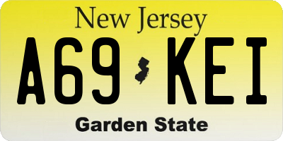 NJ license plate A69KEI