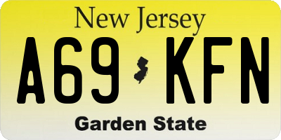 NJ license plate A69KFN