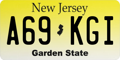NJ license plate A69KGI