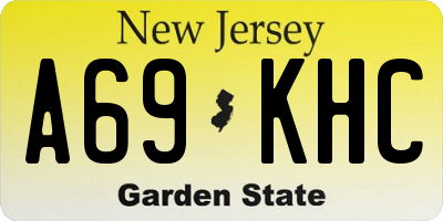 NJ license plate A69KHC