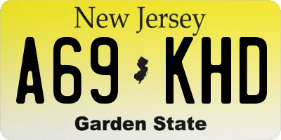 NJ license plate A69KHD
