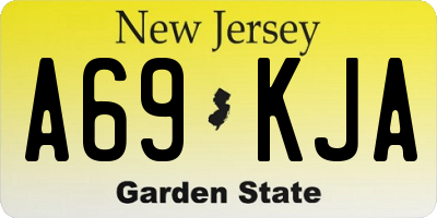 NJ license plate A69KJA