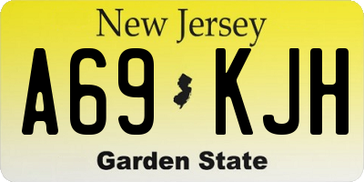 NJ license plate A69KJH