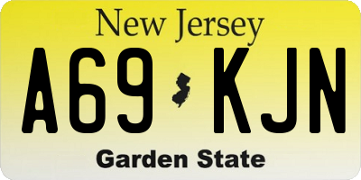 NJ license plate A69KJN
