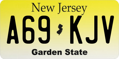 NJ license plate A69KJV