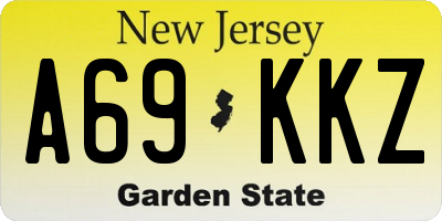 NJ license plate A69KKZ
