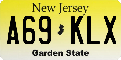 NJ license plate A69KLX