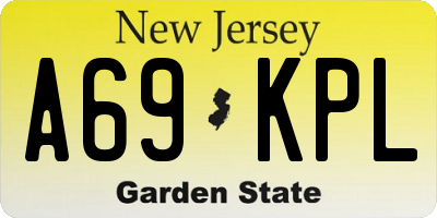 NJ license plate A69KPL