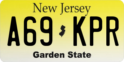 NJ license plate A69KPR