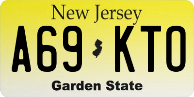 NJ license plate A69KTO