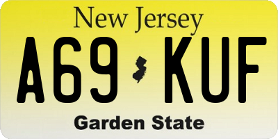 NJ license plate A69KUF
