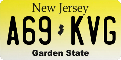 NJ license plate A69KVG