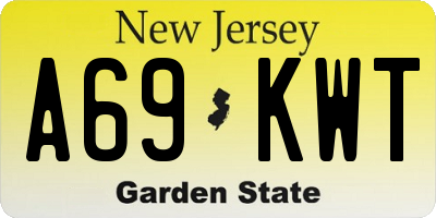 NJ license plate A69KWT