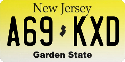 NJ license plate A69KXD