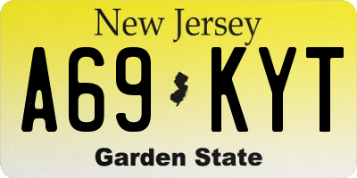 NJ license plate A69KYT