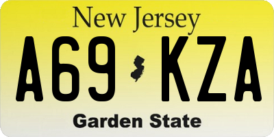 NJ license plate A69KZA
