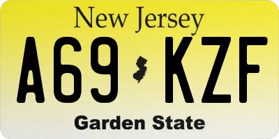 NJ license plate A69KZF