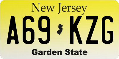 NJ license plate A69KZG