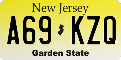 NJ license plate A69KZQ
