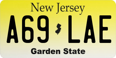 NJ license plate A69LAE