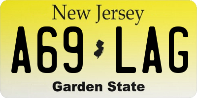 NJ license plate A69LAG