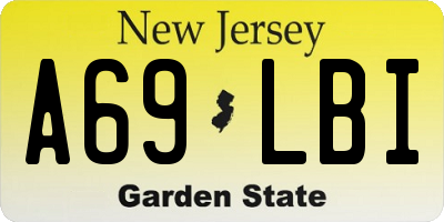 NJ license plate A69LBI
