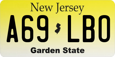 NJ license plate A69LBO