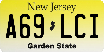 NJ license plate A69LCI