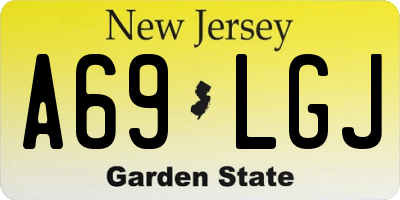 NJ license plate A69LGJ