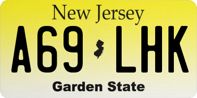 NJ license plate A69LHK