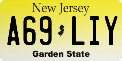 NJ license plate A69LIY