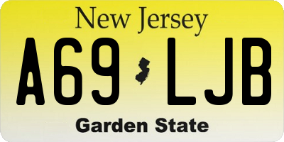 NJ license plate A69LJB