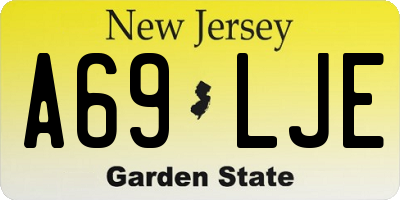 NJ license plate A69LJE