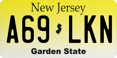 NJ license plate A69LKN