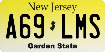 NJ license plate A69LMS