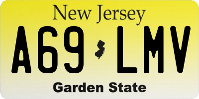 NJ license plate A69LMV