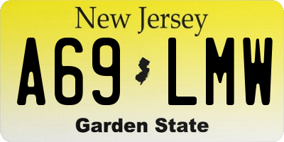 NJ license plate A69LMW